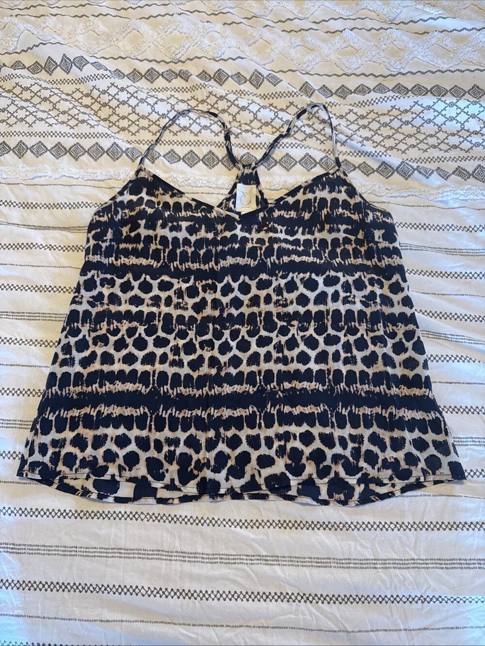 ANTHROPOLOGIE BY ELOISE Silk Racerback Spaghetti Strap Blouse Size Small